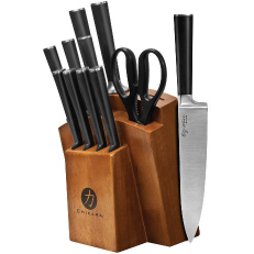 Ginsu Gourmet Chikara Series Forged 12-Piece Japanese Steel Knife Set – Cutlery Set with 420J Stainless Steel Kitchen Knives – Finished Hardwood Block, 07132DS $61.00