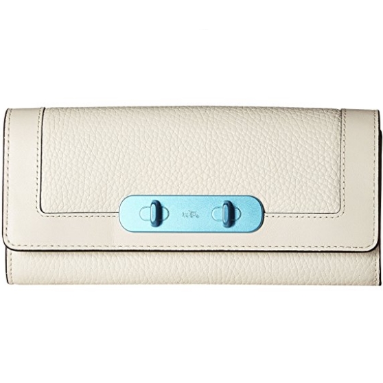 Coach 54809 Chalk Leather Turquoise Hardware Swagger Wallet $69.99 FREE Shipping