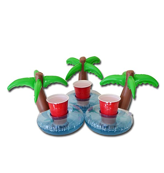GoPong 漂浮棕櫚冰島飲料架 3個裝, 現僅售$8.99