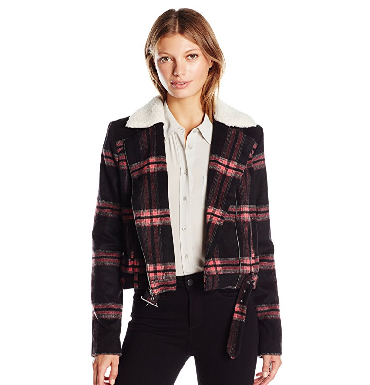 Guess Women's Long Sleeve Plaid Abbot Jacket only $38.26
