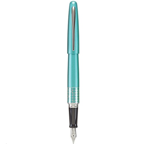 Pilot MR Retro Pop Collection Fountain Pen, Turquoise Barrel with Dots Accent, Fine Nib, Black Ink (91436), Only $9.10, You Save $9.65(51%)
