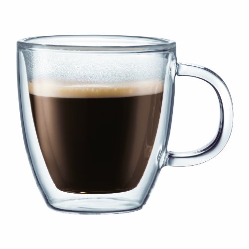 Bodum Bistro Double-Wall Insulated Glass Mug, 10-Ounce, Set of 2, Only $21.99