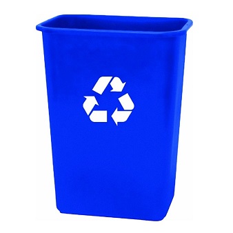 United Solutions EcoSense WB0069 Blue Plastic 41 Quart Recycling Indoor Wastebastket-10.25 Gallon EcoSense Blue Recycling Trash/Refuse Can in Blue, Only $12.88