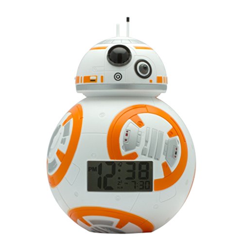 BulbBotz Star Wars BB-8 Kids Light Up Alarm Clock | white/orange | plastic | 7.5 inches tall | LCD display | boy girl | official, Only $9.99