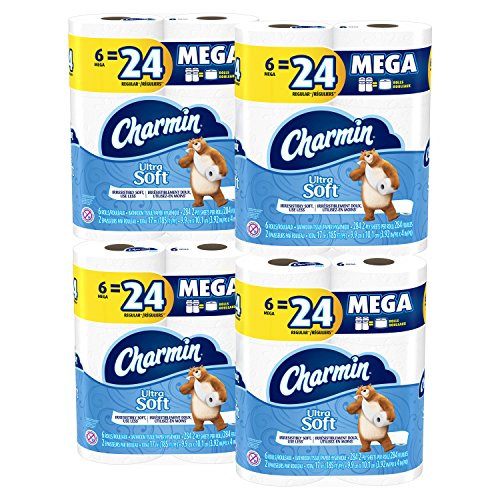 Charmin Ultra Soft Mega Roll Toilet Paper, 24 Count, Only $18.44, free shipping after clipping coupon and using SS