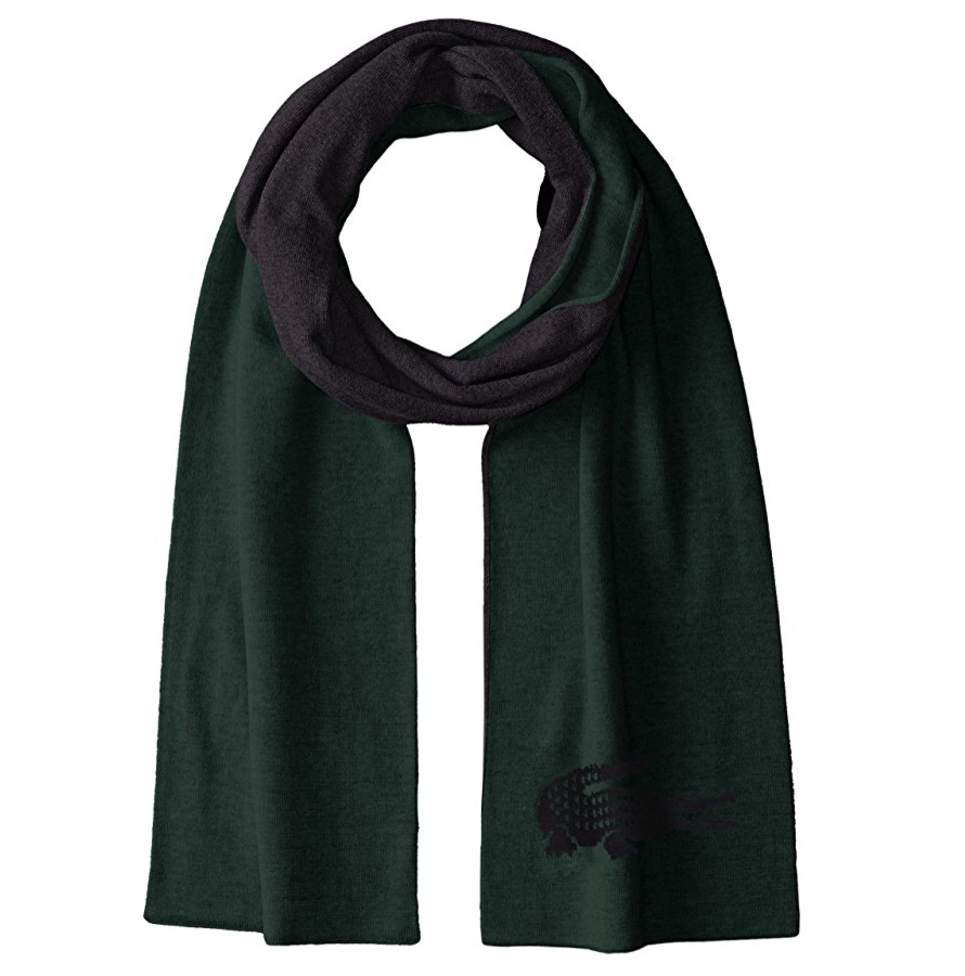 Lacoste Men's Large Contrast Croc Jacquard Wool Scarf only $30.33, Free Shipping
