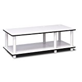 Furinno 11174WH(EX)/WH Just No Tools Mid TV Stand, White w/White Tube $13.59 FREE Shipping on orders over $25