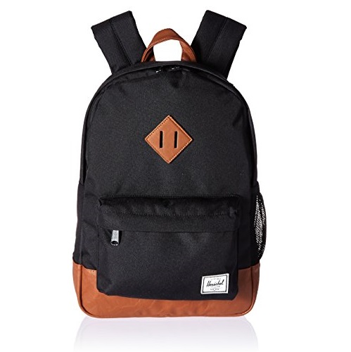 Herschel Supply Co. Heritage Youth Backpack, Black/Tan Synthetic Leather, Only $29.98, You Save $20.01(40%)