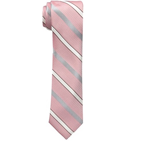 Cole Haan Men's 100 Percent Silk Stripe Tie, Pink, 12, Only $5.91