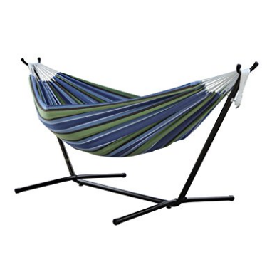 Vivere Double Hammock with Space Saving Steel Stand, Oasis $56.00