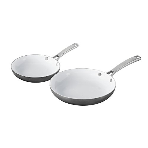 Calphalon 2 Piece Classic Ceramic Nonstick Omelet Chef Pan Set, Grey/White, Only $21.71, You Save $38.28(64%)