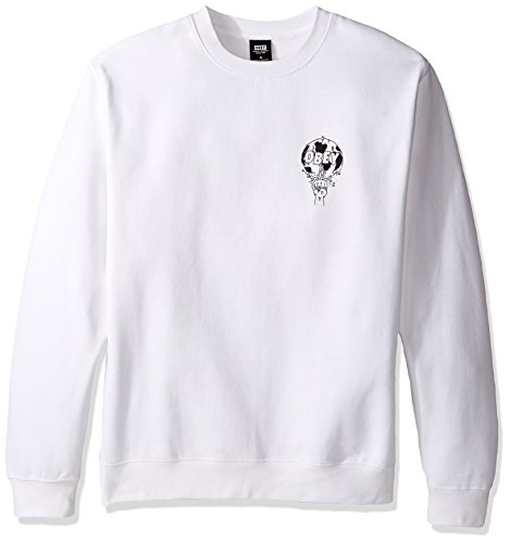 OBEY Men's Smash It up Crew Neck Fleece Sweatshirt, White, Large, Only $21.02