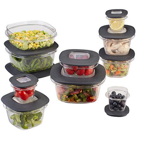 Rubbermaid Premier Food Storage Containers, 20-Piece Set, Grey, Only $21.12