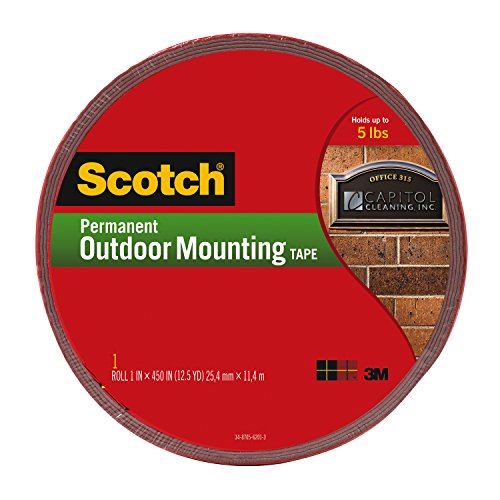 Scotch Permanent Outdoor Mounting Tape, 1 Inch x 450 Inches (4011-LONG), Only $12.78