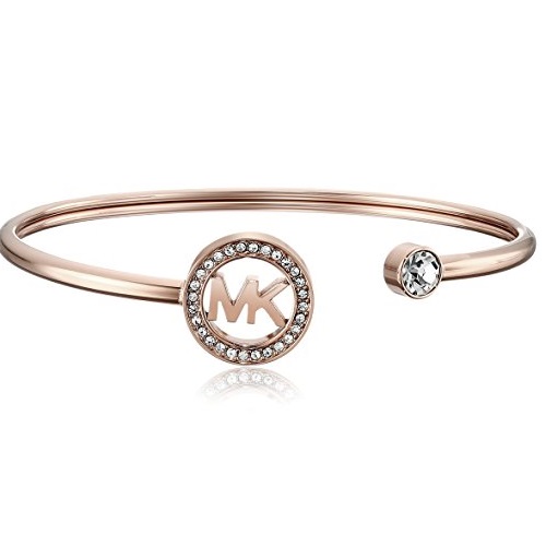 Michael Kors Rose Gold-Tone MK Logo Bangle Bracelet, Only $45.44, You Save $49.56(52%)