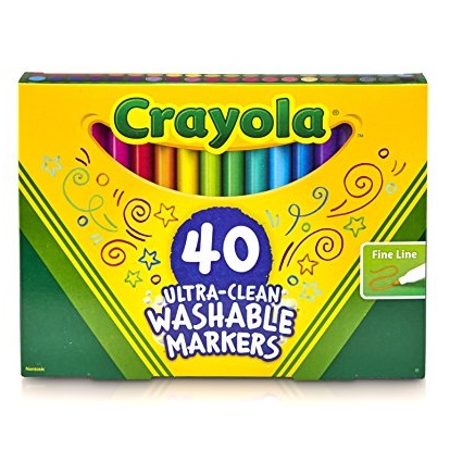 Crayola 儿童极细安全可水洗马克笔，40色，原价$18.49，现仅售$8.48 ，免运费
