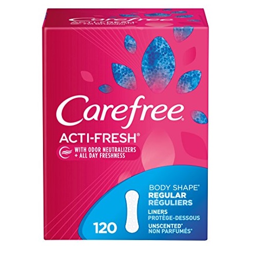 Carefree Acti-Fresh Ultra-Thin Panty Liners, Regular, Unscented - 120 Count, Only $4.98, free shipping after clipping coupon and using SS