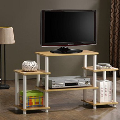 Furinno 11257BE/WH Turn-N-Tube No Tools Entertainment TV Stands, Beech/White  	$18