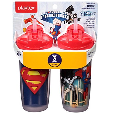 Playtex倍儿乐sipsters3 超级朋友婴儿杯 266ml 2个 $8.49