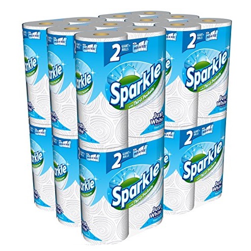 Sparkle Paper Towels, 24 Giant Plus Rolls, Pick-A-Size, White, Only $25.08, free shipping