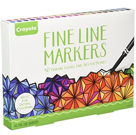 Crayola Adult Coloring, 40Ct Fine Line Markers, Great for Adult Coloring Books $11.30 FREE Shipping on orders over $25  Buy 1 Get 1 FREE on select Crayola
