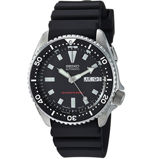 Seiko Men's SKX173 Stainless Steel and Black Polyurethane Automatic Dive Watch $154.99 FREE Shipping
