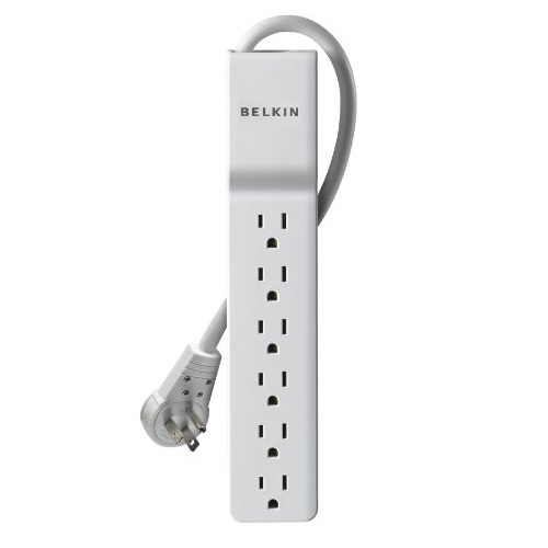 Belkin 6-Outlet SlimLine Power Strip Surge Protector with 6-Foot Power Cord and Rotating Plug, 720 Joules (BE106001-06R), Only $9.99