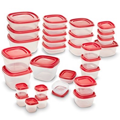 Rubbermaid Easy Find Lids Food Storage Container, 60-piece Set, Red $22.19