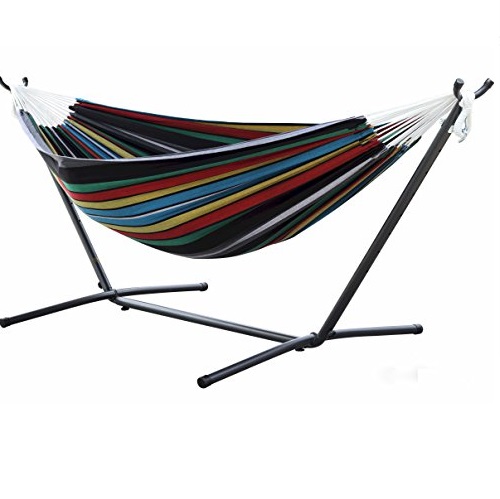 Vivere Double Hammock with Space-Saving Steel Stand, Rio Night, Only $79.99, free shipping
