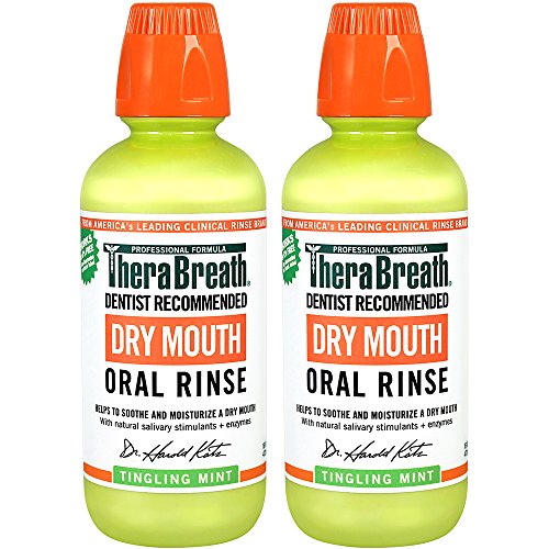 TheraBreath – Dry Mouth Oral Rinse – Dentist Formulated – Natural Salivary Enhancer – Tingling Mint Flavor – Natural Mouth Moisturizer – 16 Ounces – Two-Pack, Only $13.72, free shipping after u
