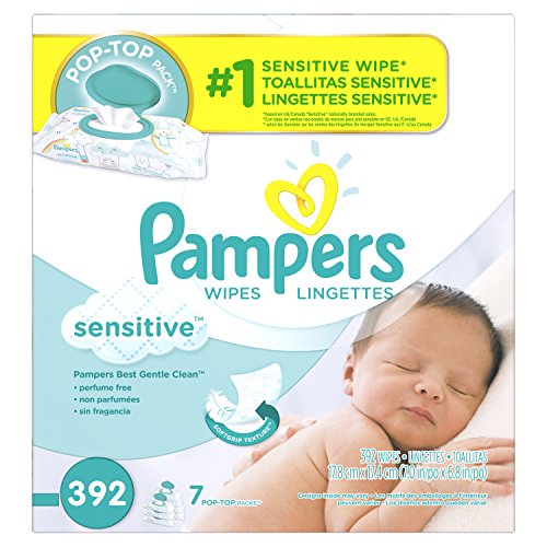 Pampers Baby Wipes Sensitive 7X Pop-Top Packs, 392 Diaper Wipes, Only $9.59, You Save $7.40(44%)