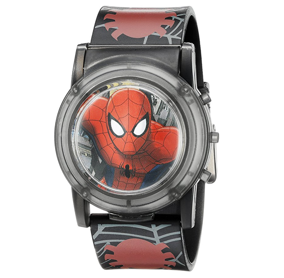 Marvel Spider-Man Kids' SPD3500SR Digital Display Analog Quartz Watch, Black only $9.99