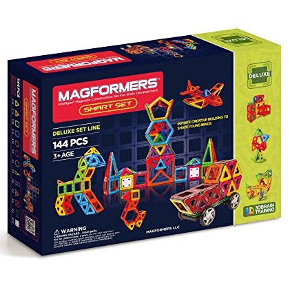 Magformers Smart Set (144-piece ), Deluxe Building Set. magnetic building blocks, educational magnetic tiles, magnetic building STEM toy set, Only $99.00