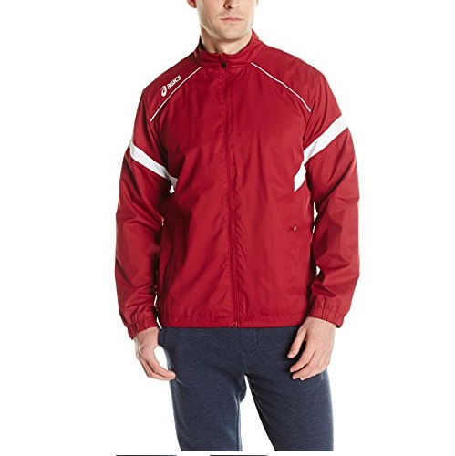 ASICS Men's Surge Warm-Up Jacket (Cardinal/White), Large, Only $13.99, You Save $18.47(57%)