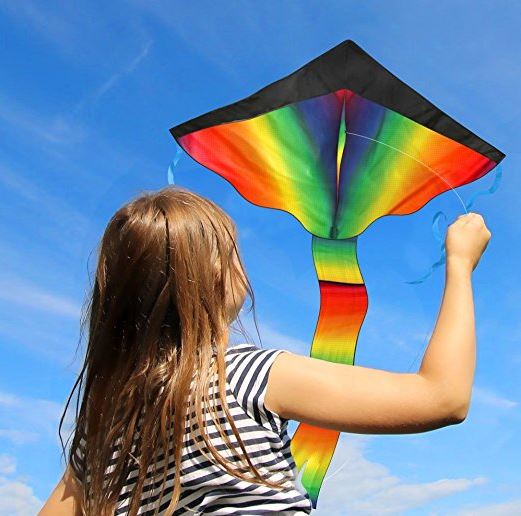 Huge Rainbow Kite For Kids - One Of The Best Selling Toys For Outdoor Games and Activities - Good Plan For Memorable Summer Fun - This Magic Kit Comes w/ 100% Satisfaction