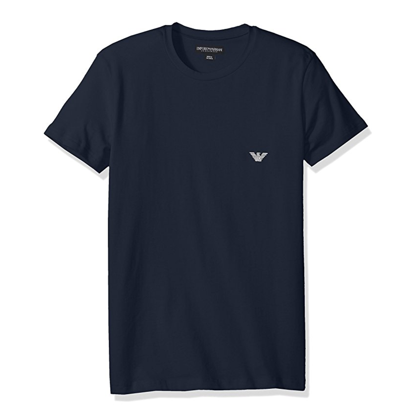 Emporio Armani Men's Shiny Logo Band Crew Neck T-Shirt ONLY $24.56