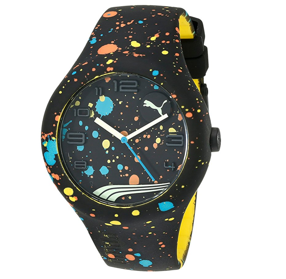 酷炫潑墨！PUMA PU103211020 中性時尚腕錶, 現僅售$32.99，免運費！