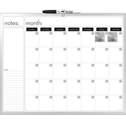 The Board Dudes 16X20-Inches Aluminum Framed Magnetic Dry-Erase Calendar, with a Marker and Two Magnets (CYG21) $5.49 FREE Shipping on orders over $25