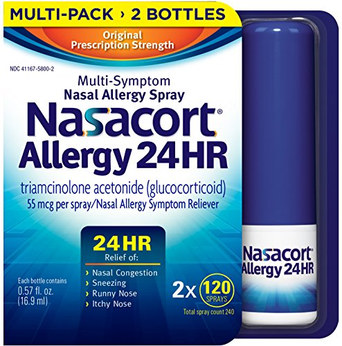 史低价！Nasacort 24小时抗过敏喷雾，0.57oz/瓶，共2瓶，可以喷用240次，现仅售$16.52，免运费！