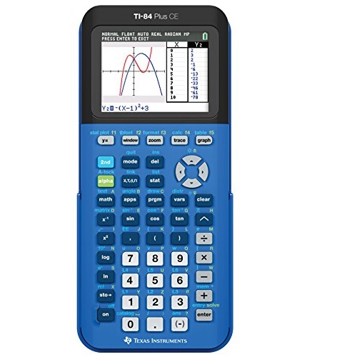 Texas Instruments TI-84 Plus CE Graphing Calculator, Bionic Blue, Only $99.99