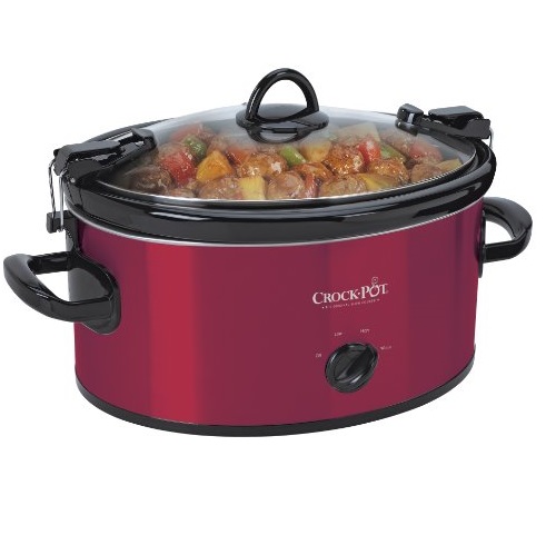 Crock-Pot 6-Quart Cook & Carry Oval Manual Portable Slow Cooker, Red, Only $19.35