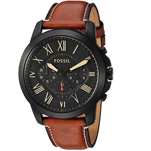 史低價！FOSSIL FS5241 古典伯爵三眼式計時腕錶，原價$135.00，現僅售$59.60，免運費