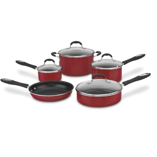 Cuisinart 55-9R Advantage Nonstick 9-Piece Cookware Set, Red, Only $61.89, free shipping