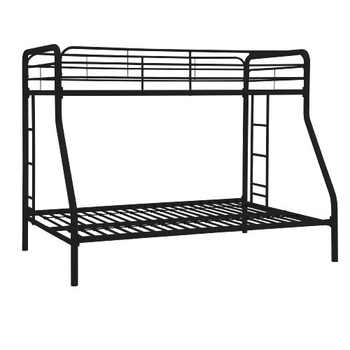 DHP Twin-Over-Full Bunk Bed with Metal Frame and Ladder (Black), only $130.28, free shipping