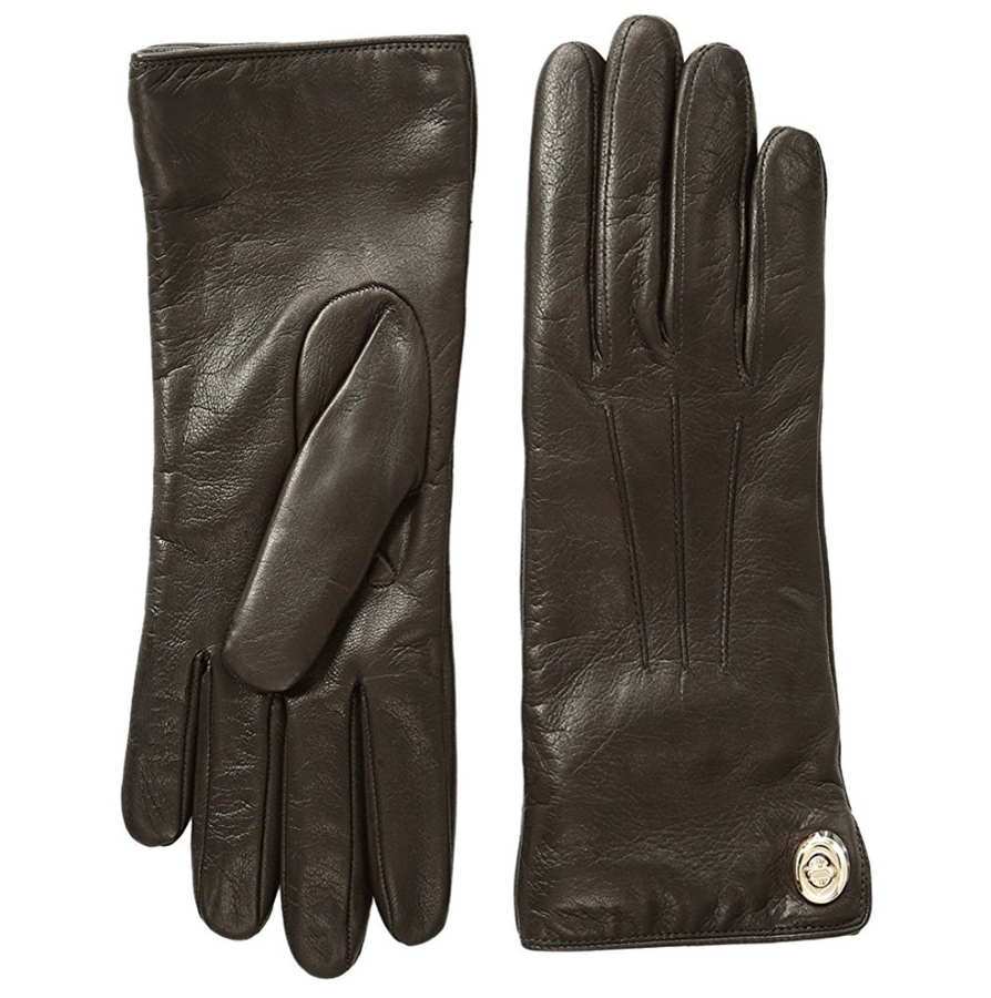 COACH Women's Iconic Leather Gloves Teak Gloves only $38.99