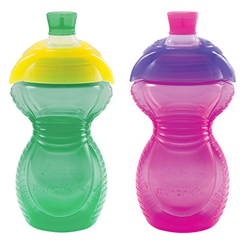 Munchkin Click Lock Bite Proof Sippy Cup, Green/Pink, 9 Ounce, 2 Count, Only $3.07