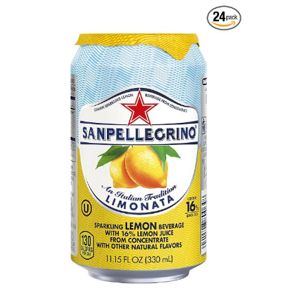 限Prime会员！Sanpellegrino柠檬味果汁汽水 24罐 $11.99