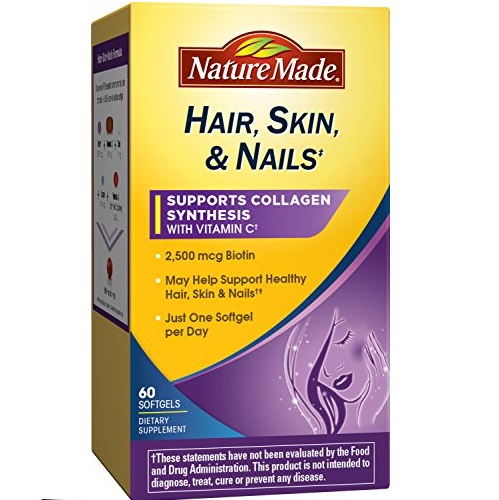 Nature Made Hair, Skin, Nails with Biotin Softgel, 2500 mcg, 60 Count, Only $3.55, free shipping after clipping coupon and using SS