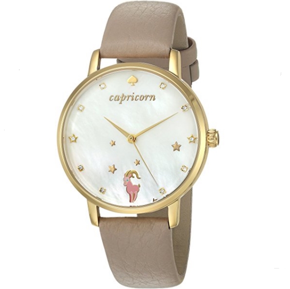 kate spade new york Gray Leather and Goldtone Capricorn Metro Watch $92.99 FREE Shipping