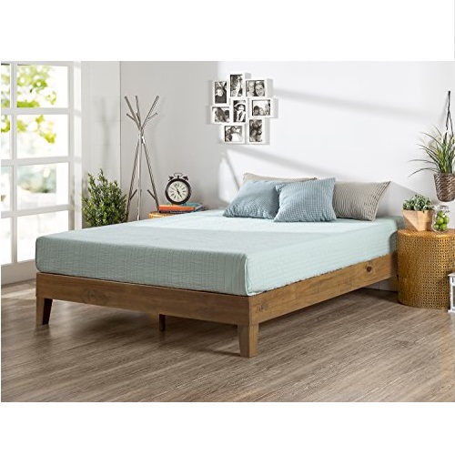 Zinus 12 Inch Deluxe Wood Platform Bed / No Boxspring Needed / Wood Slat Support / Rustic Pine Finish, Full, Only $103.37, You Save $76.62(43%)